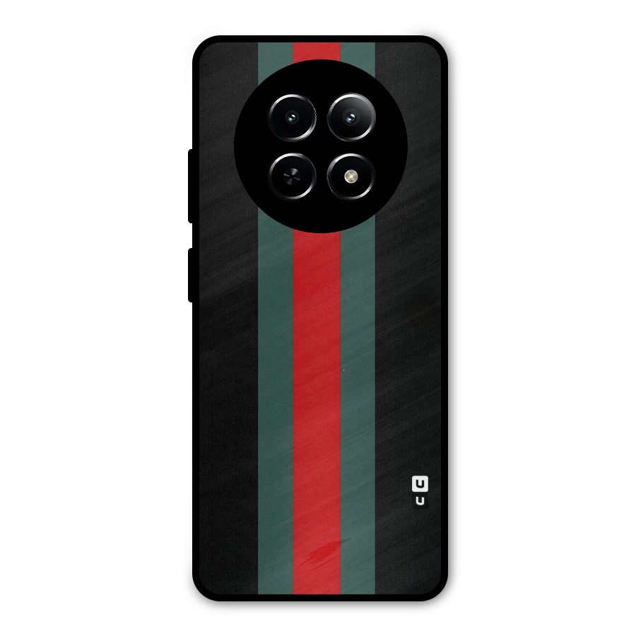 Basic Colored Stripes Metal Back Case for Realme Narzo N65