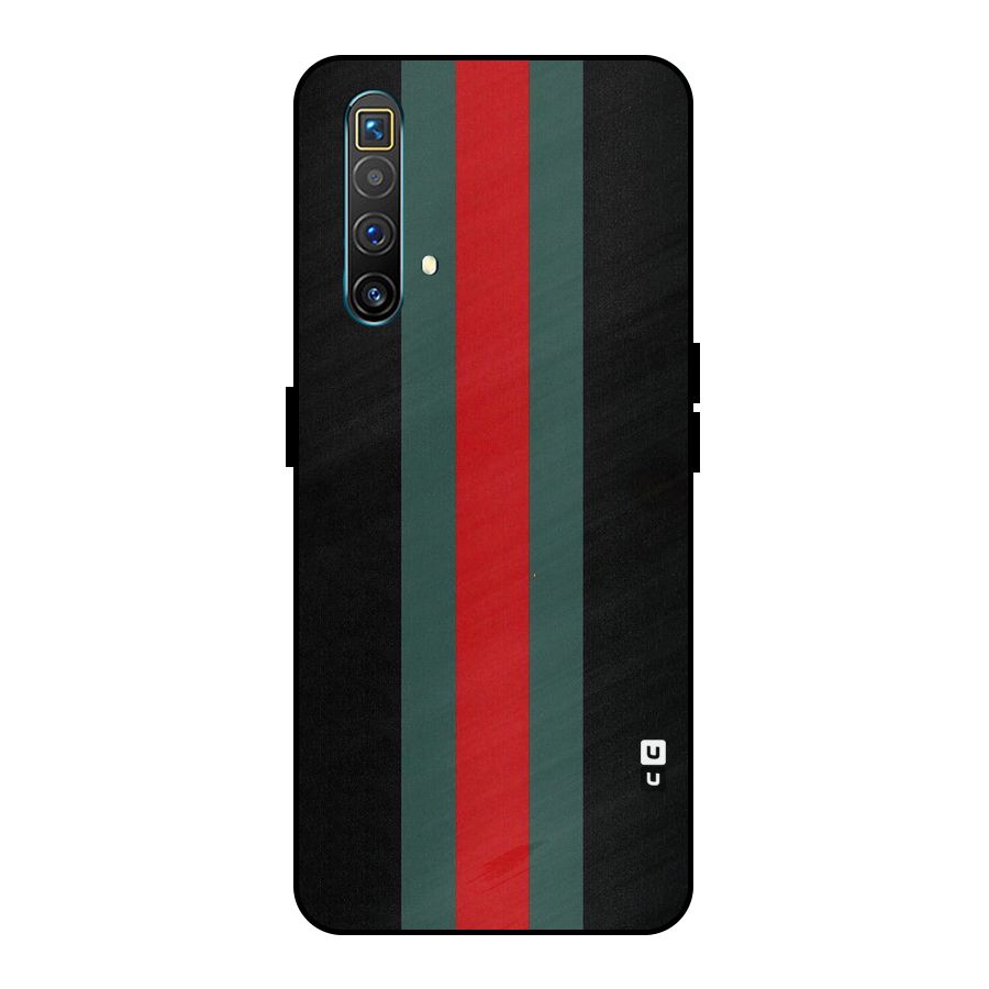 Basic Colored Stripes Metal Back Case for Realme X3 SuperZoom