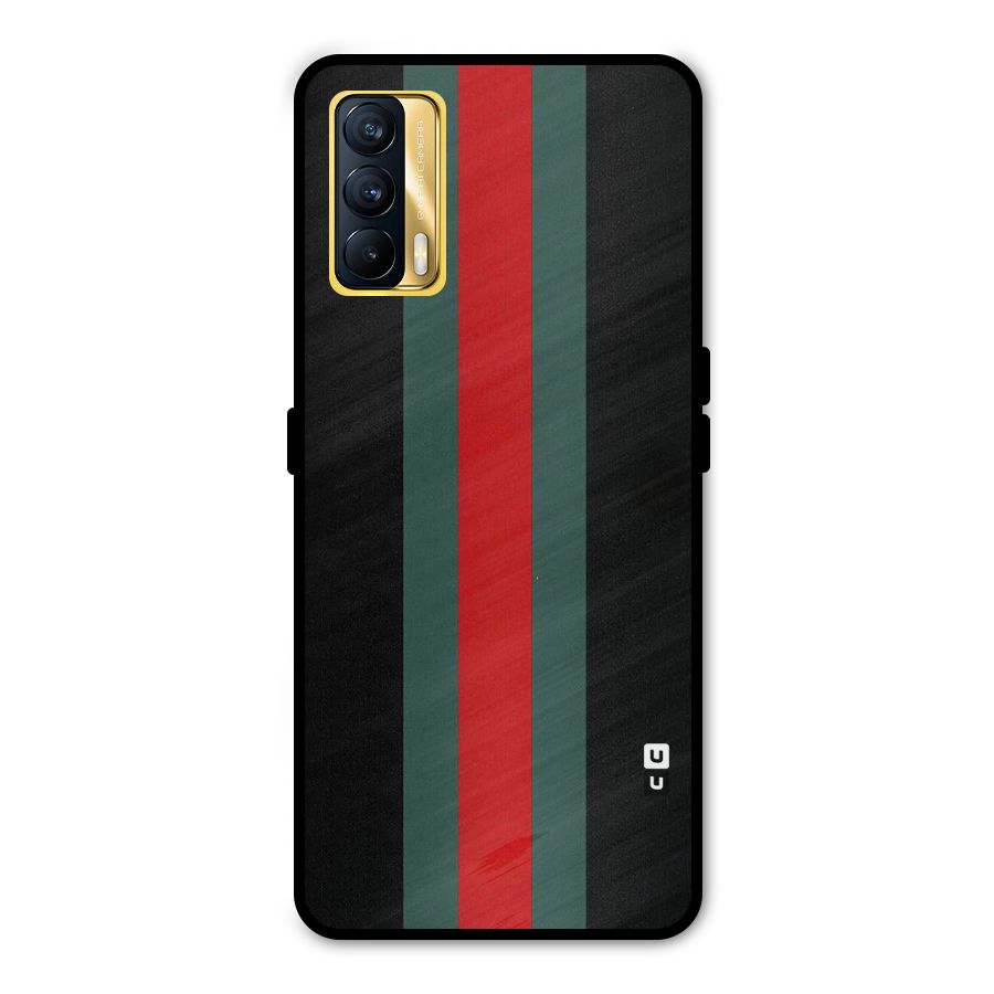 Basic Colored Stripes Metal Back Case for Realme X7