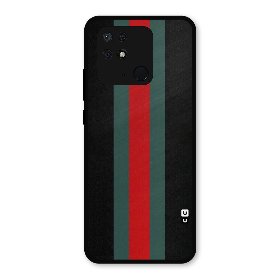 Basic Colored Stripes Metal Back Case for Redmi 10