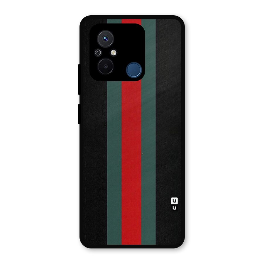 Basic Colored Stripes Metal Back Case for Redmi 12C