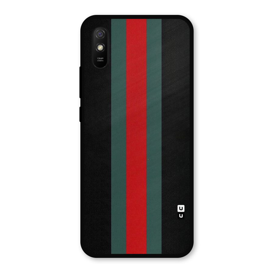 Basic Colored Stripes Metal Back Case for Redmi 9a
