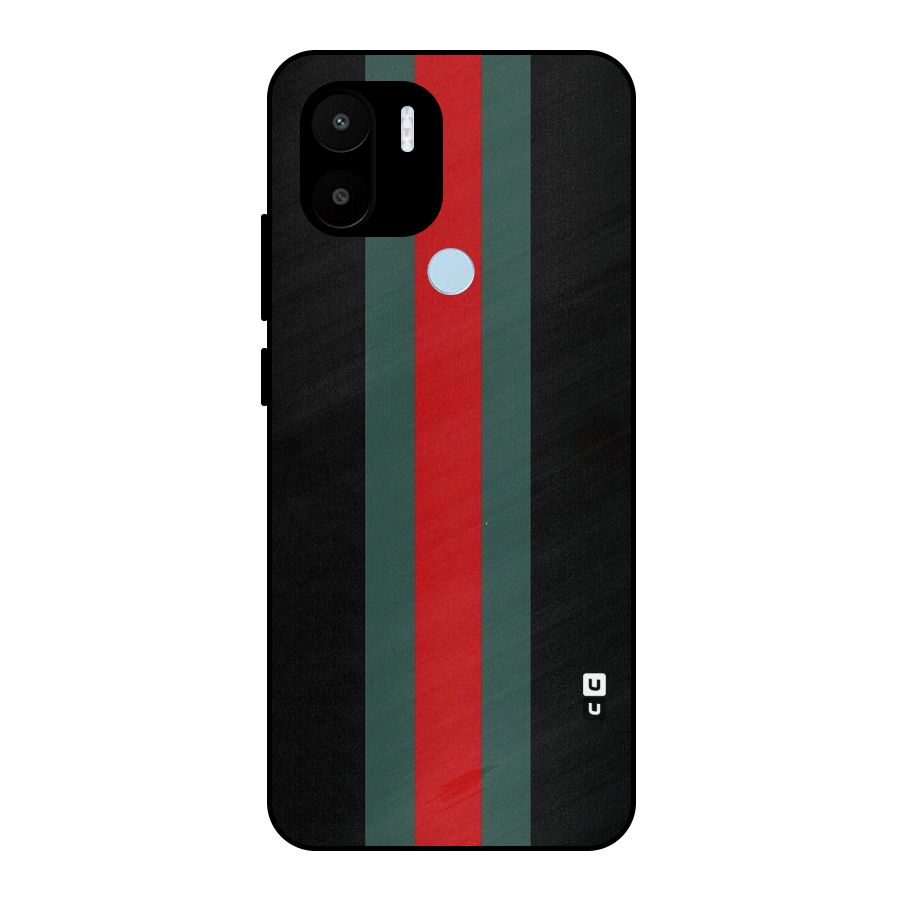 Basic Colored Stripes Metal Back Case for Redmi A2+