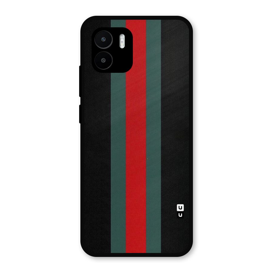 Basic Colored Stripes Metal Back Case for Redmi A2