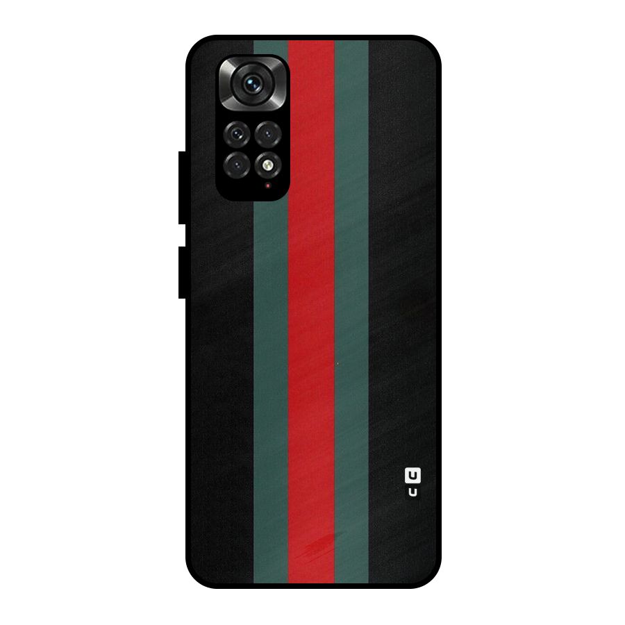 Basic Colored Stripes Metal Back Case for Redmi Note 11 Pro Plus 5G