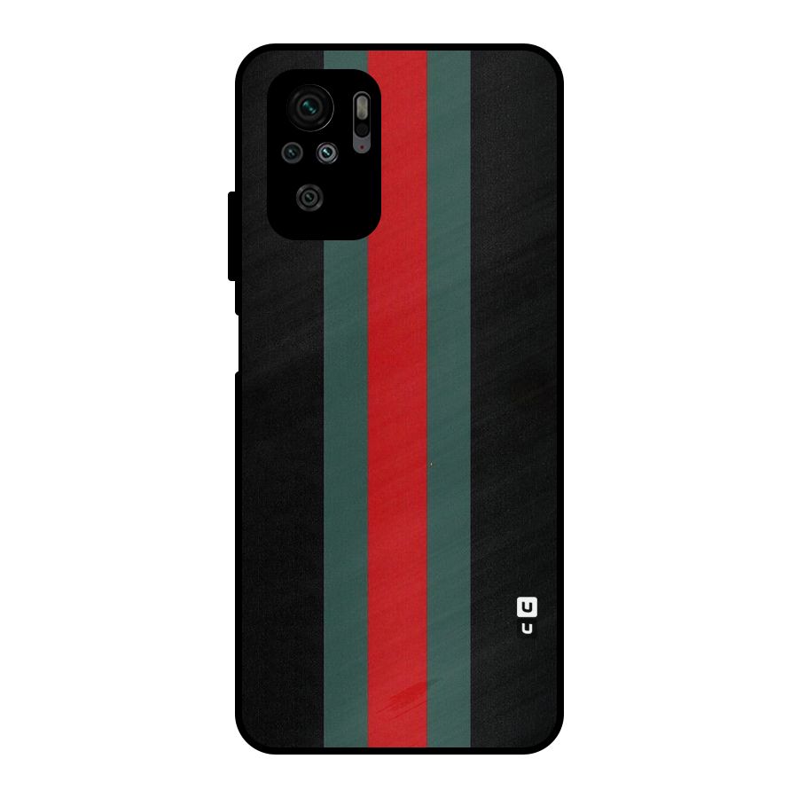 Basic Colored Stripes Metal Back Case for Redmi Note 11 SE