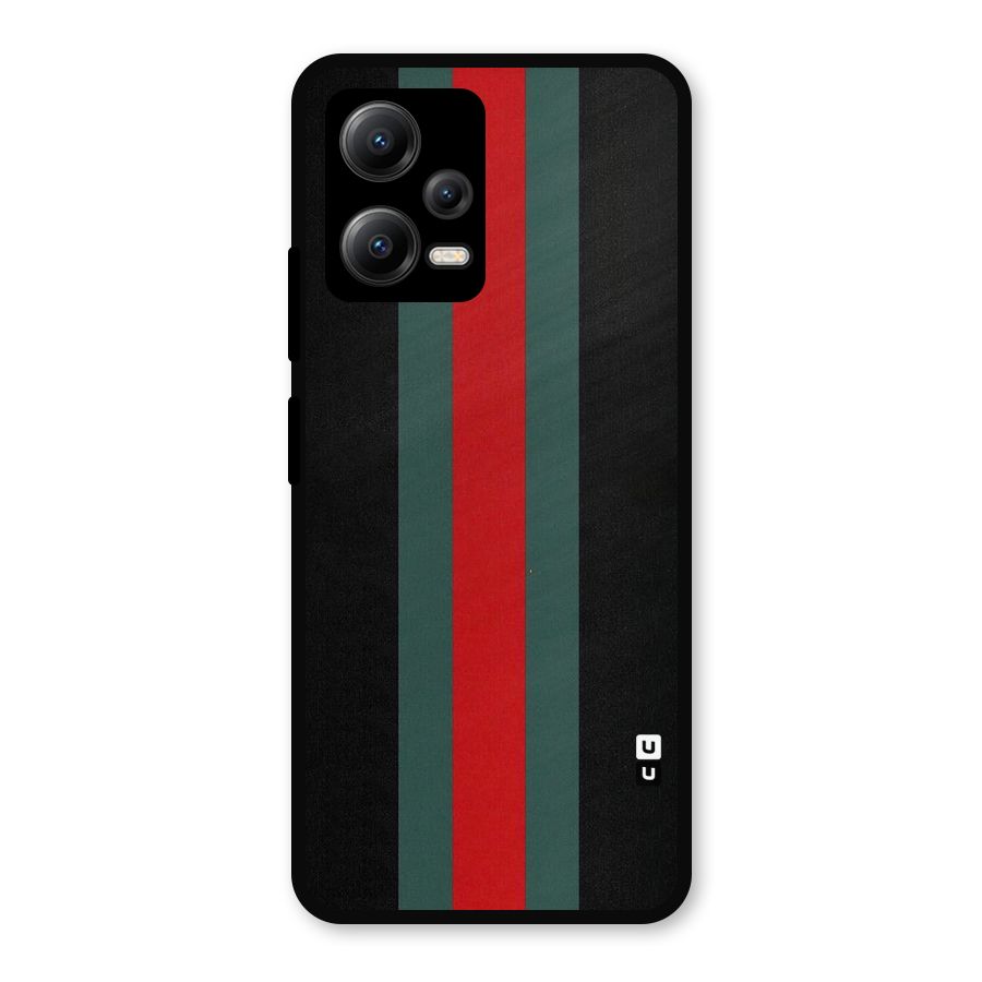 Basic Colored Stripes Metal Back Case for Redmi Note 12 5G