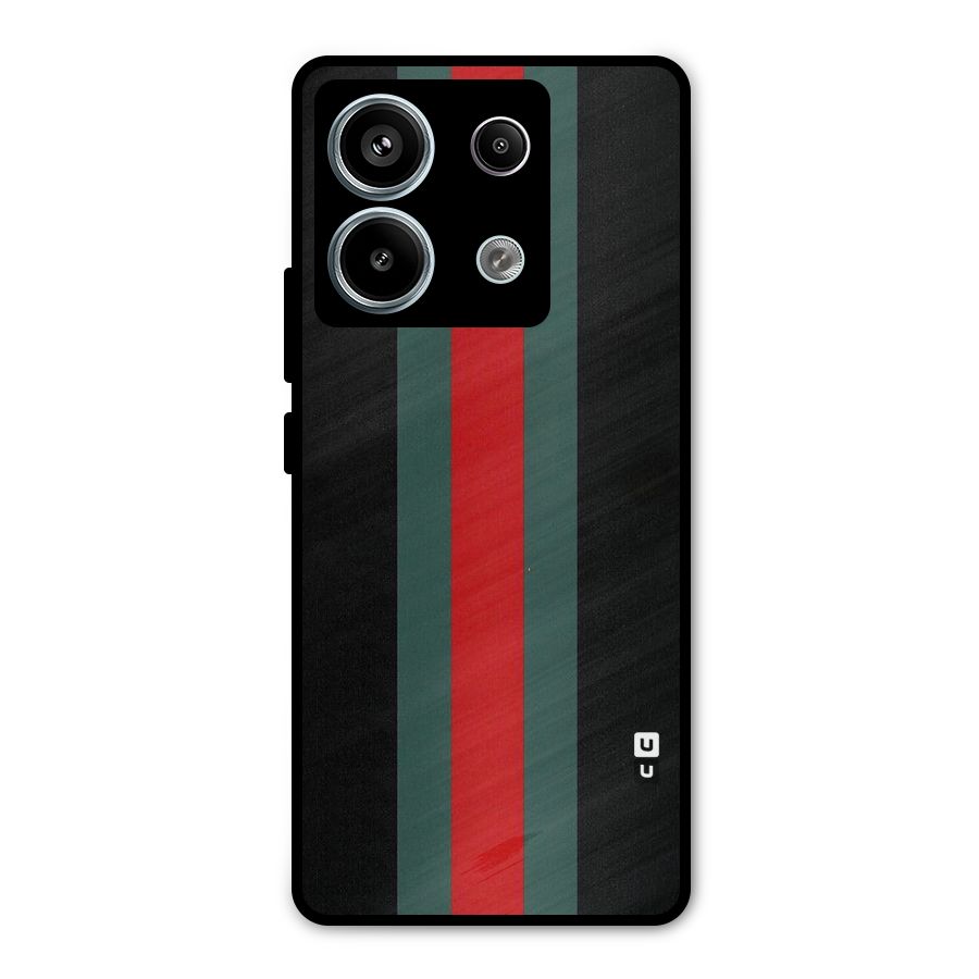 Basic Colored Stripes Metal Back Case for Redmi Note 13 Pro 5G