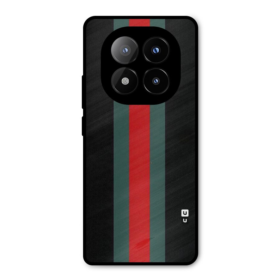 Basic Colored Stripes Metal Back Case for Redmi Note 14 Pro Plus 5G