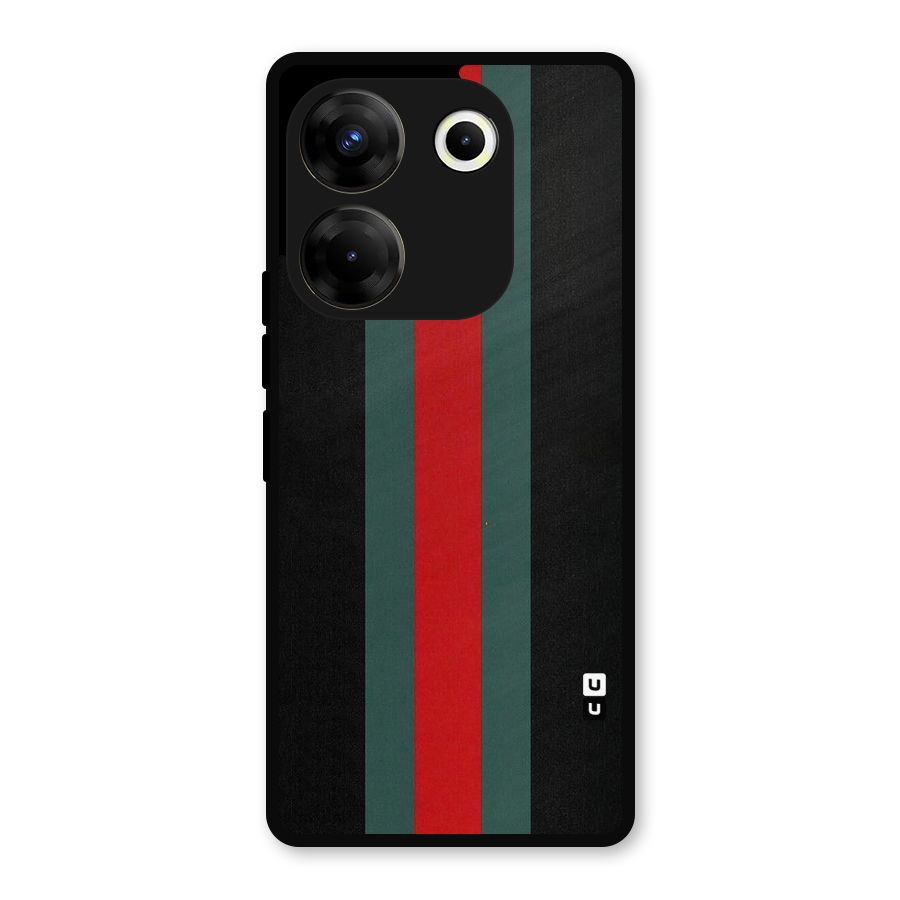 Basic Colored Stripes Metal Back Case for Tecno Camon 20