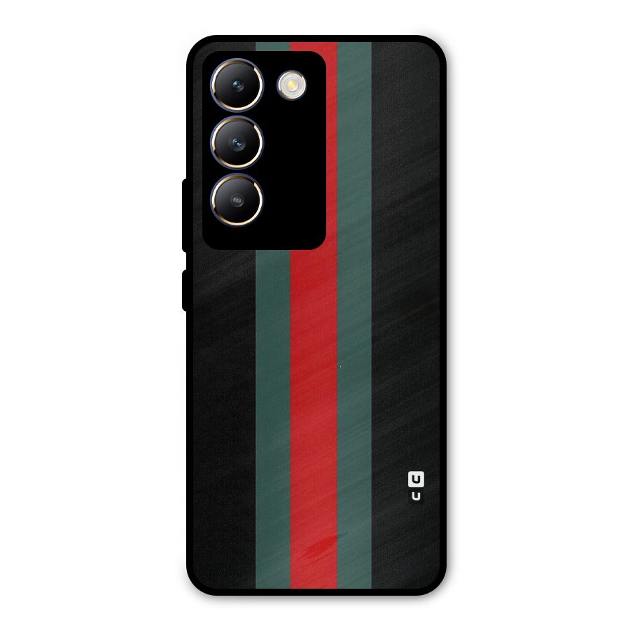 Basic Colored Stripes Metal Back Case for Vivo T3 5G