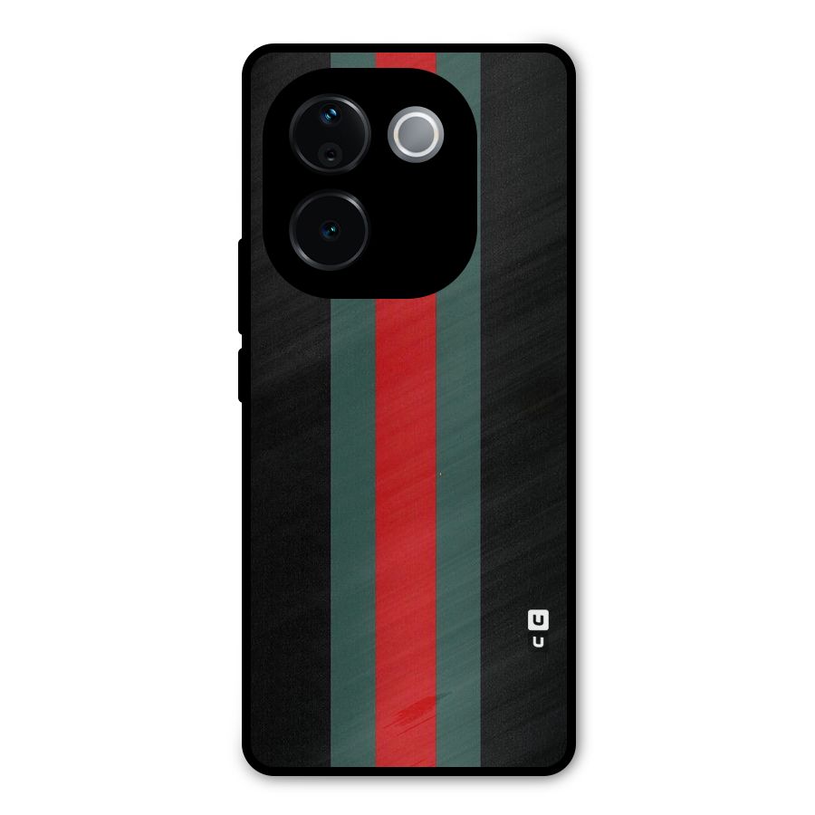 Basic Colored Stripes Metal Back Case for Vivo T3 Pro