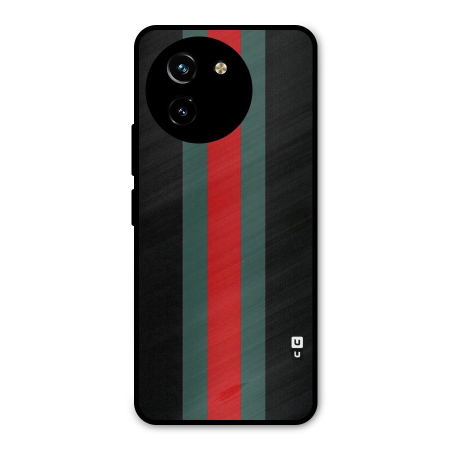 Basic Colored Stripes Metal Back Case for Vivo T3x