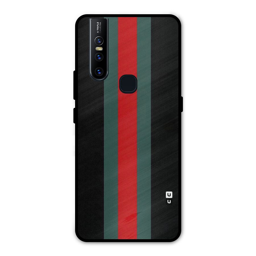Basic Colored Stripes Metal Back Case for Vivo V15