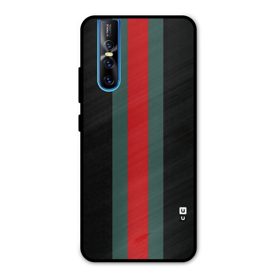 Basic Colored Stripes Metal Back Case for Vivo V15 Pro