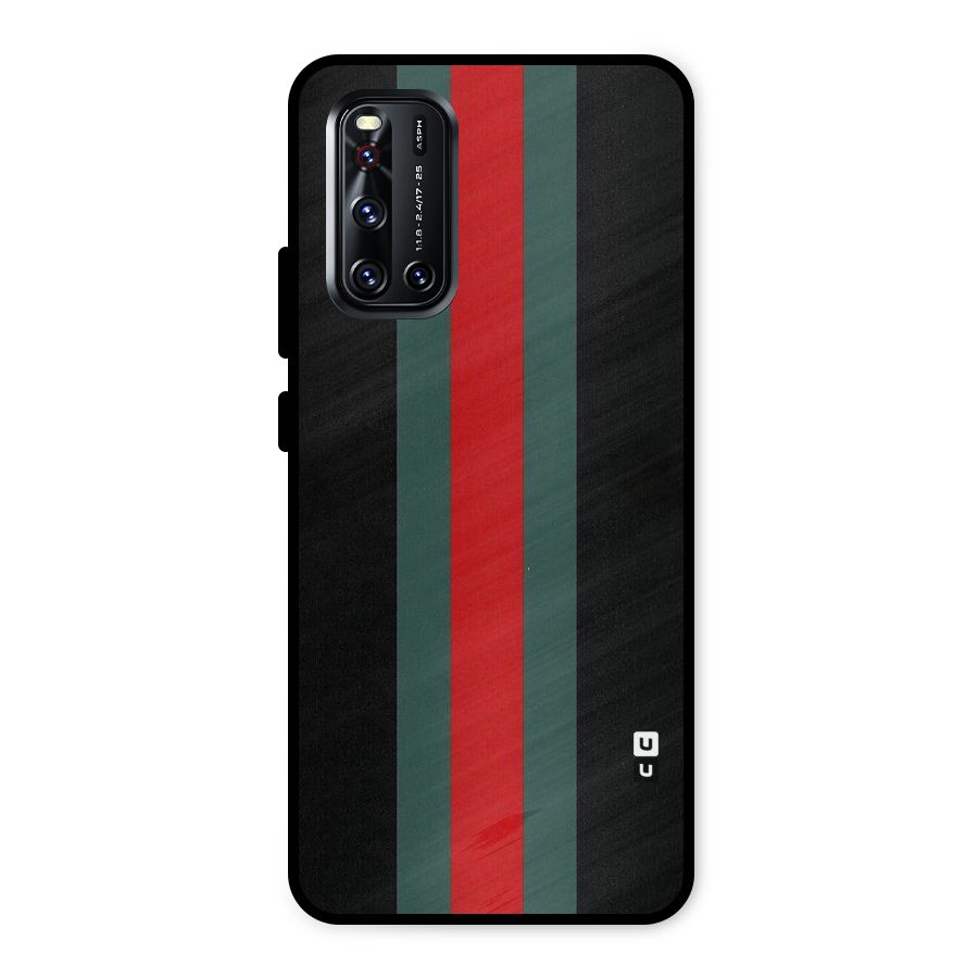Basic Colored Stripes Metal Back Case for Vivo V19