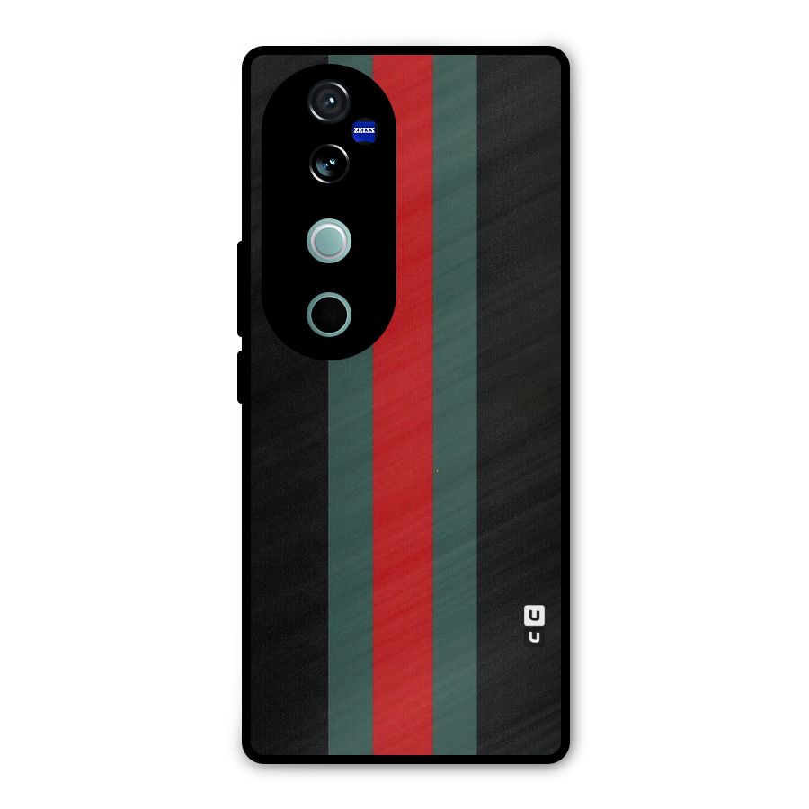 Basic Colored Stripes Metal Back Case for Vivo V40