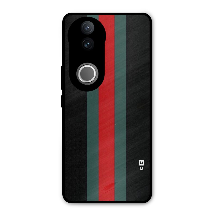 Basic Colored Stripes Metal Back Case for Vivo V50