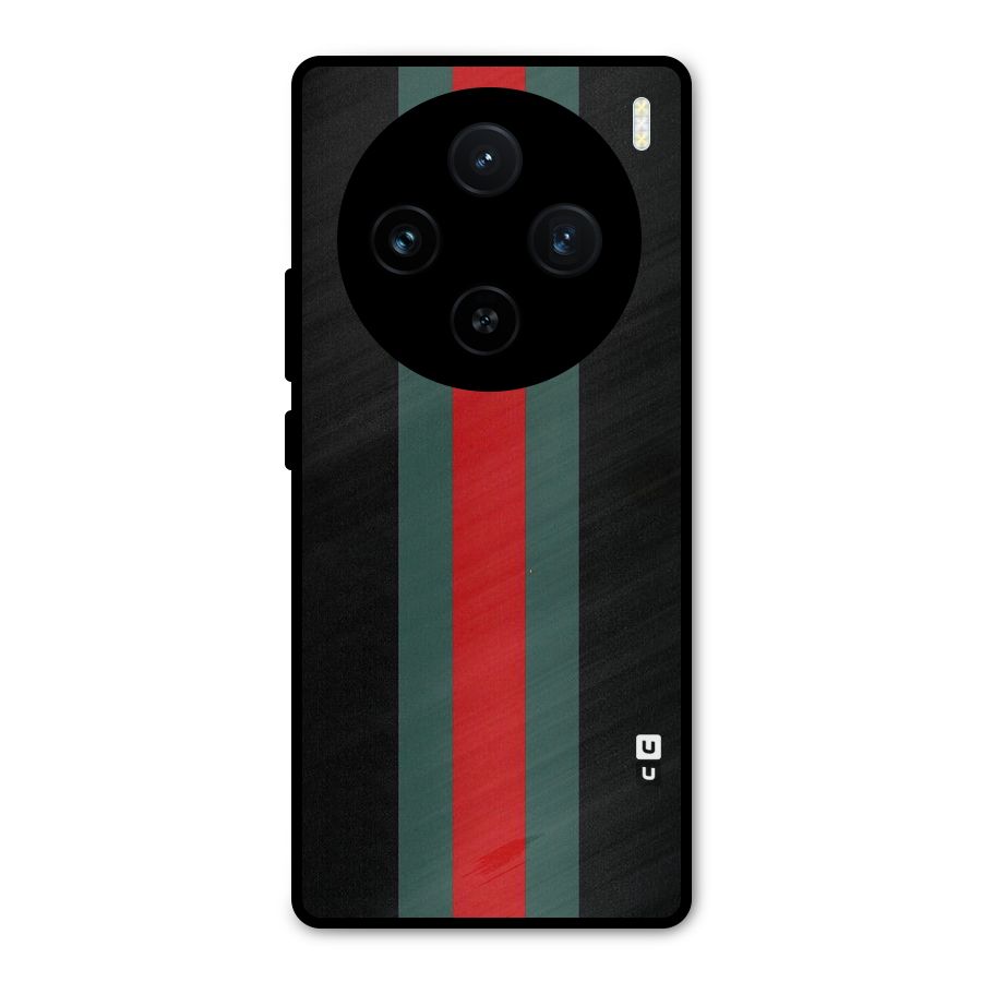 Basic Colored Stripes Metal Back Case for Vivo X100