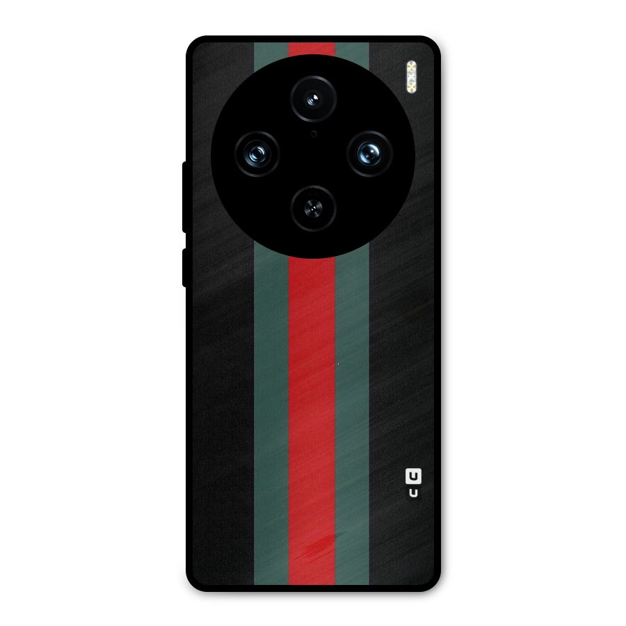 Basic Colored Stripes Metal Back Case for Vivo X100 Pro