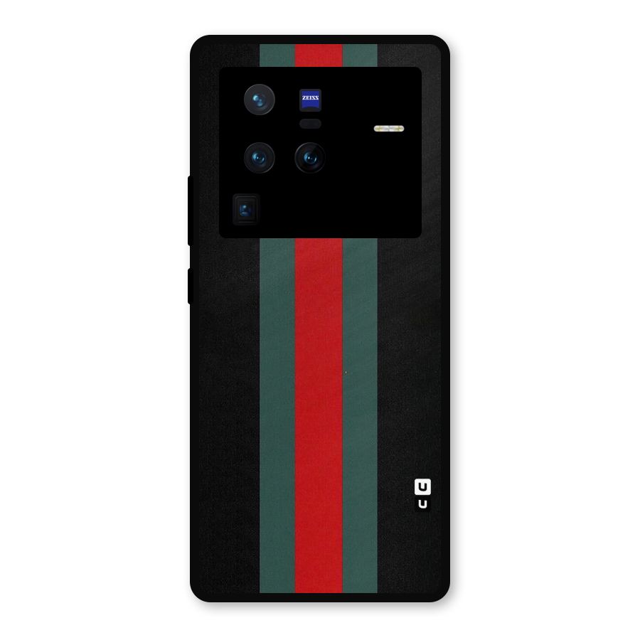 Basic Colored Stripes Metal Back Case for Vivo X80 Pro