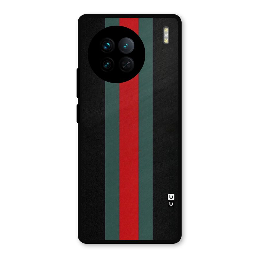 Basic Colored Stripes Metal Back Case for Vivo X90