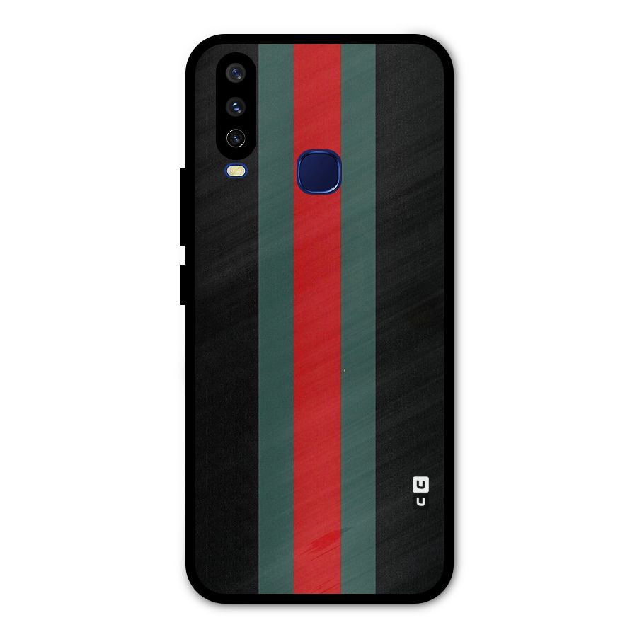 Basic Colored Stripes Metal Back Case for Vivo Y15