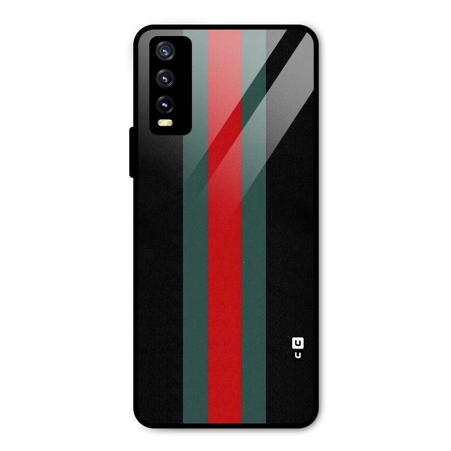 Basic Colored Stripes Metal Back Case for Vivo Y20