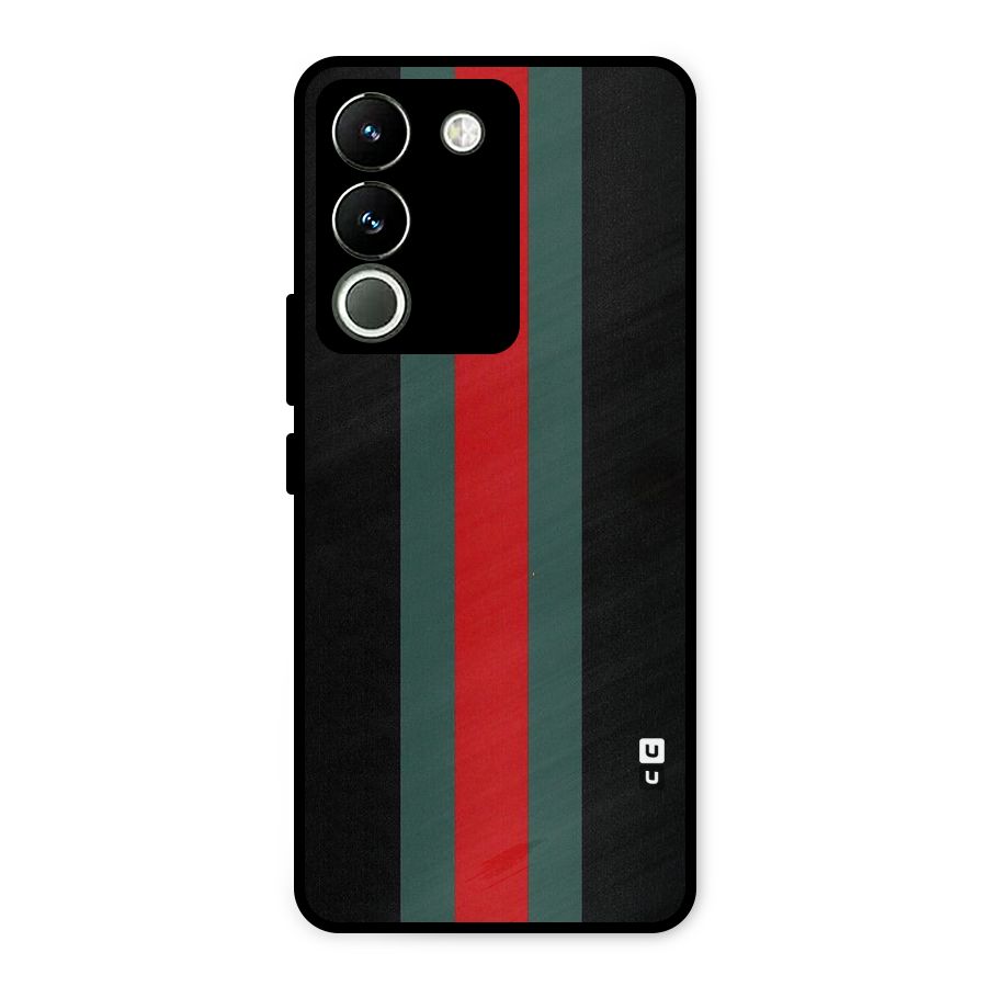 Basic Colored Stripes Metal Back Case for Vivo Y200