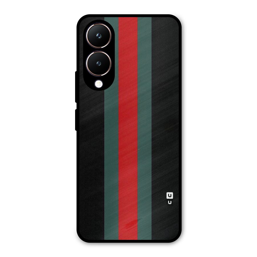 Basic Colored Stripes Metal Back Case for Vivo Y28