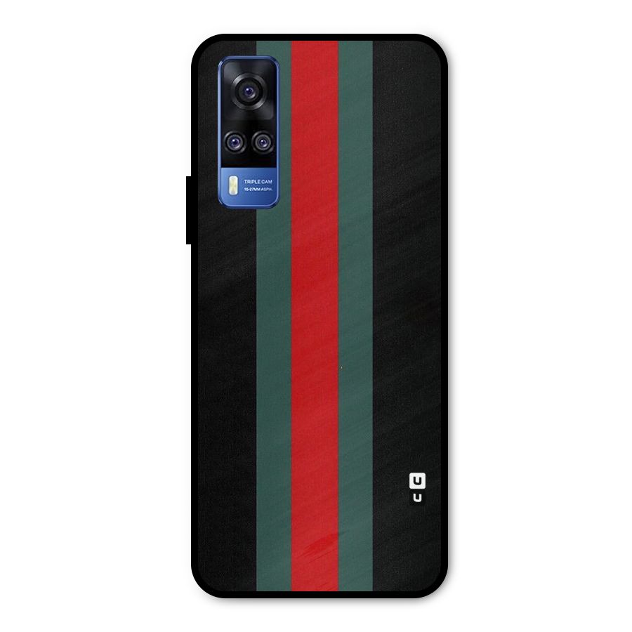 Basic Colored Stripes Metal Back Case for Vivo Y31