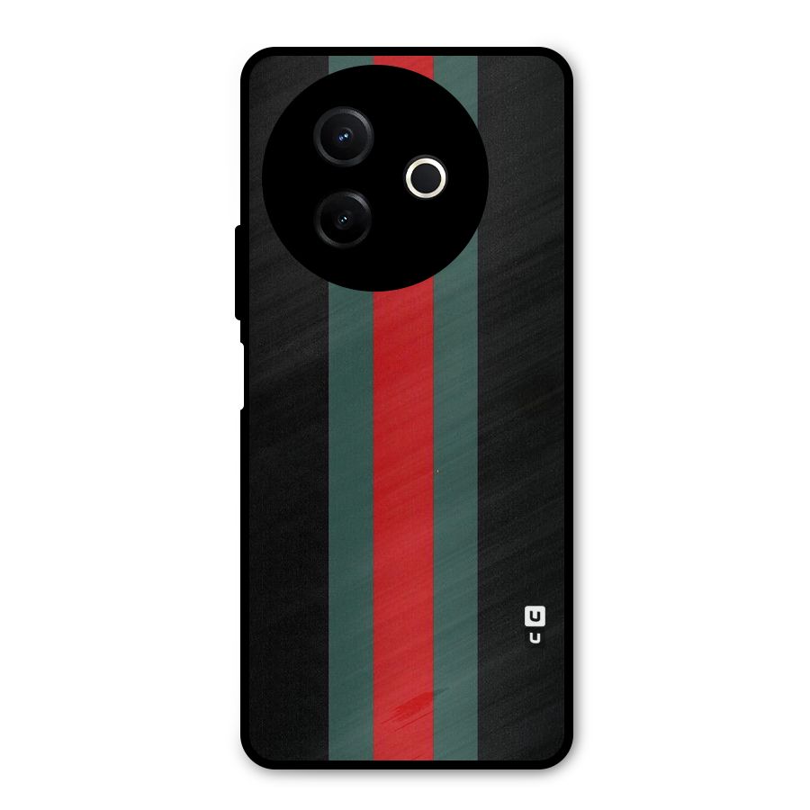 Basic Colored Stripes Metal Back Case for Vivo Y39
