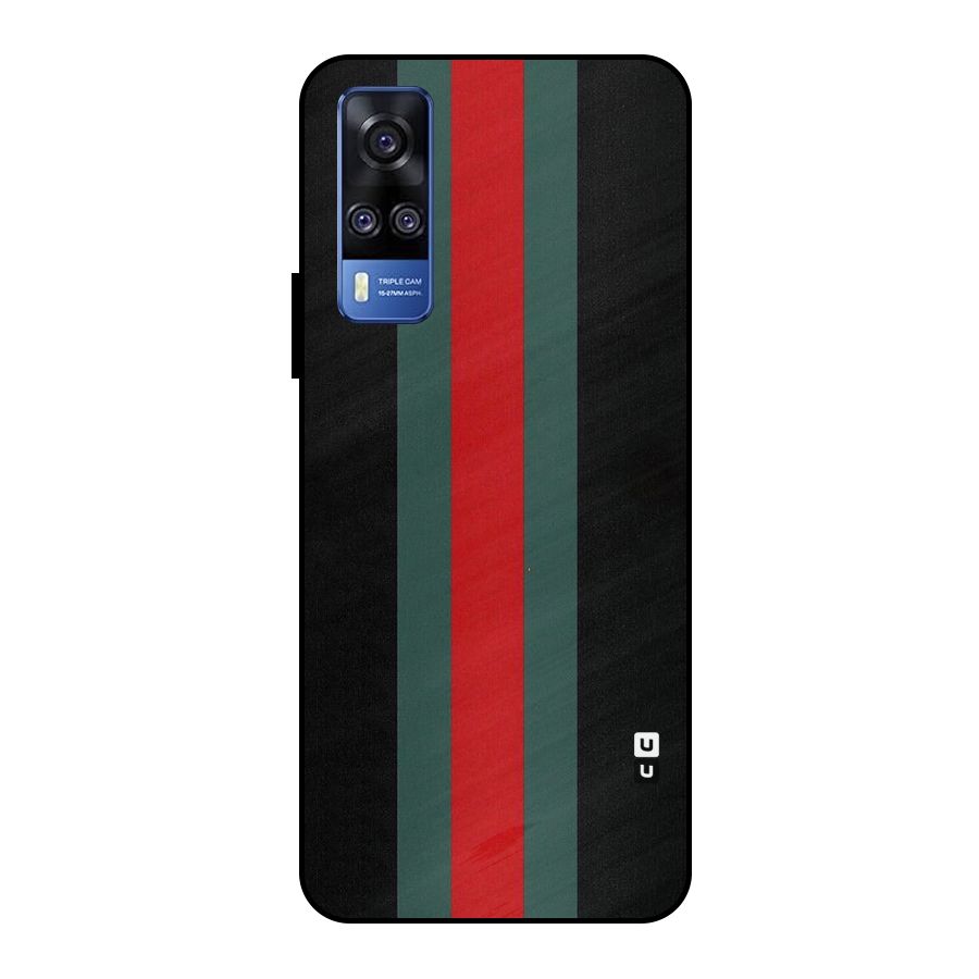 Basic Colored Stripes Metal Back Case for Vivo Y51