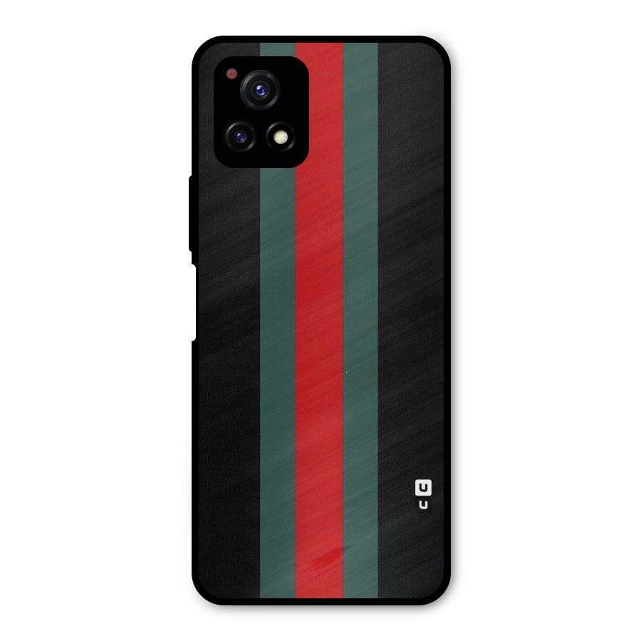 Basic Colored Stripes Metal Back Case for Vivo Y72 5G