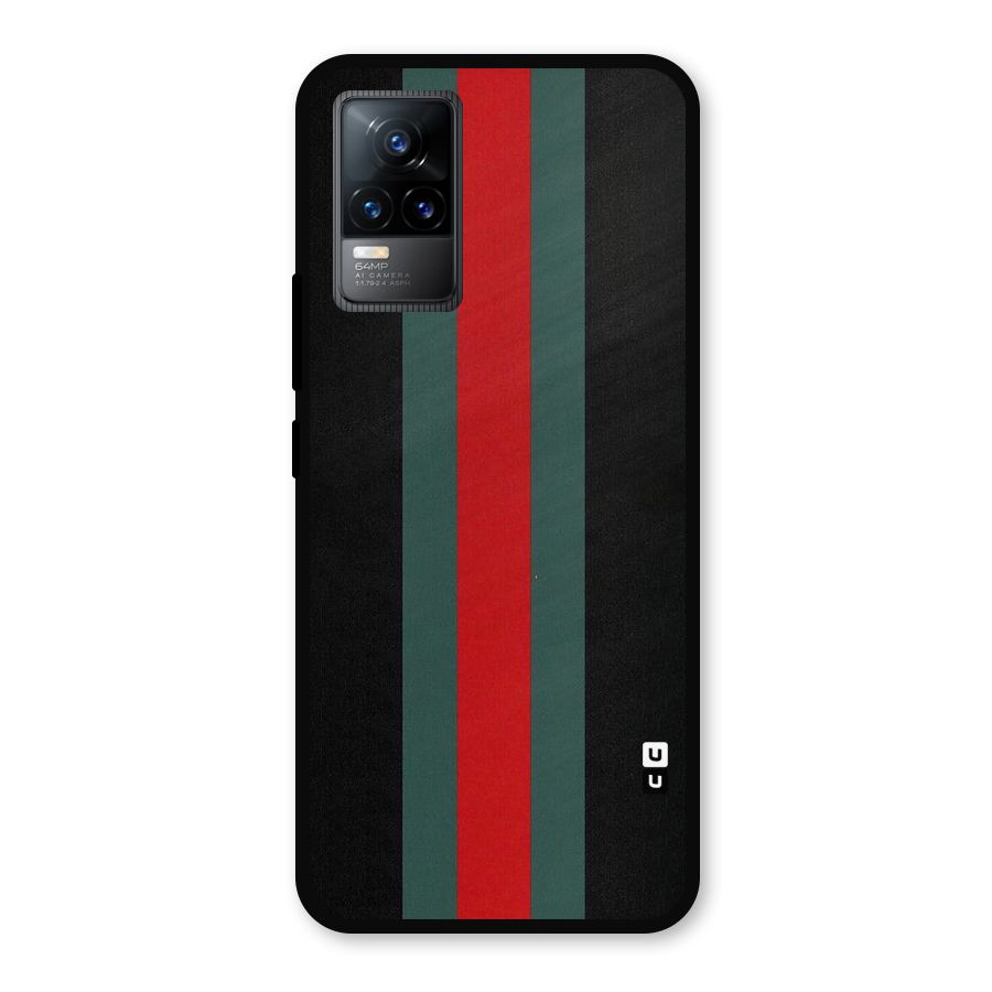 Basic Colored Stripes Metal Back Case for Vivo Y73