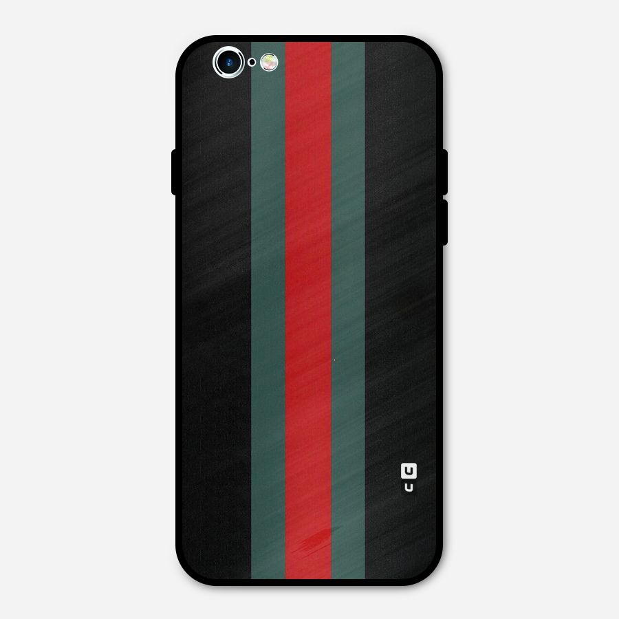 Basic Colored Stripes Metal Back Case for iPhone 6 6s