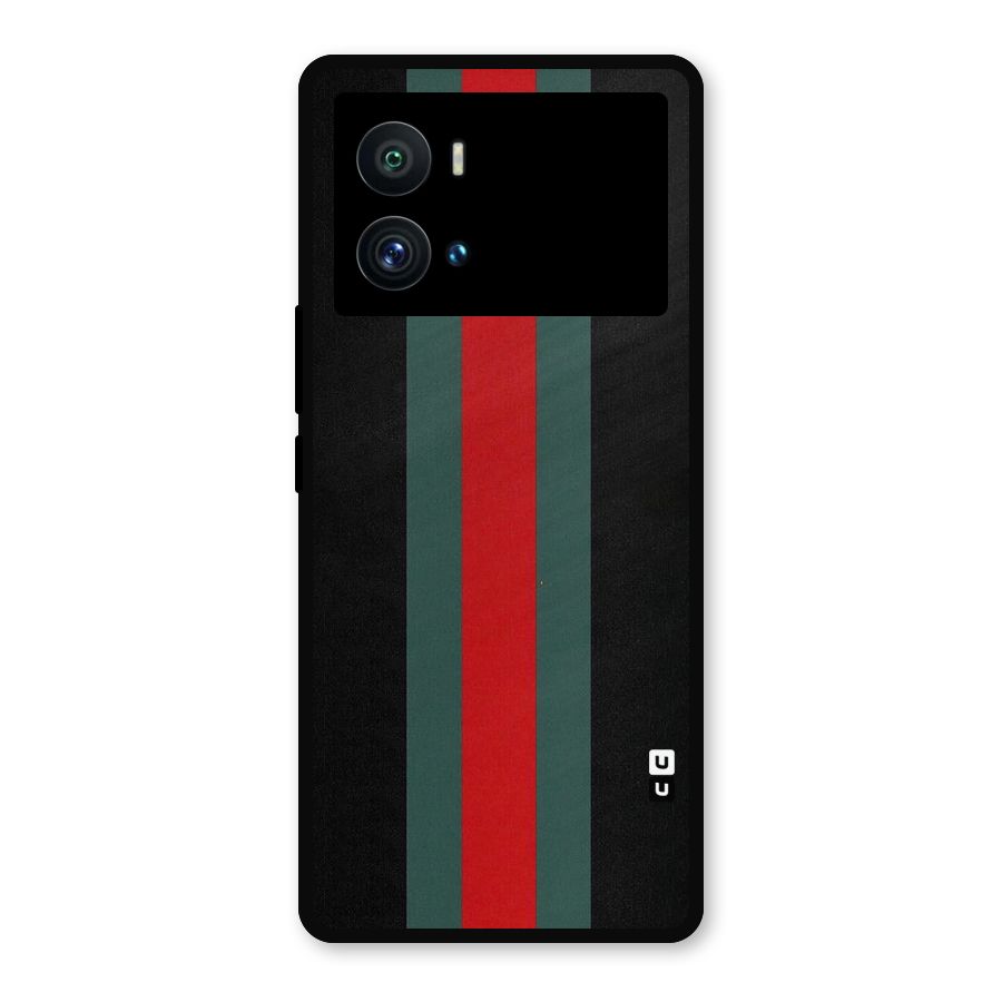 Basic Colored Stripes Metal Back Case for iQOO 9 Pro