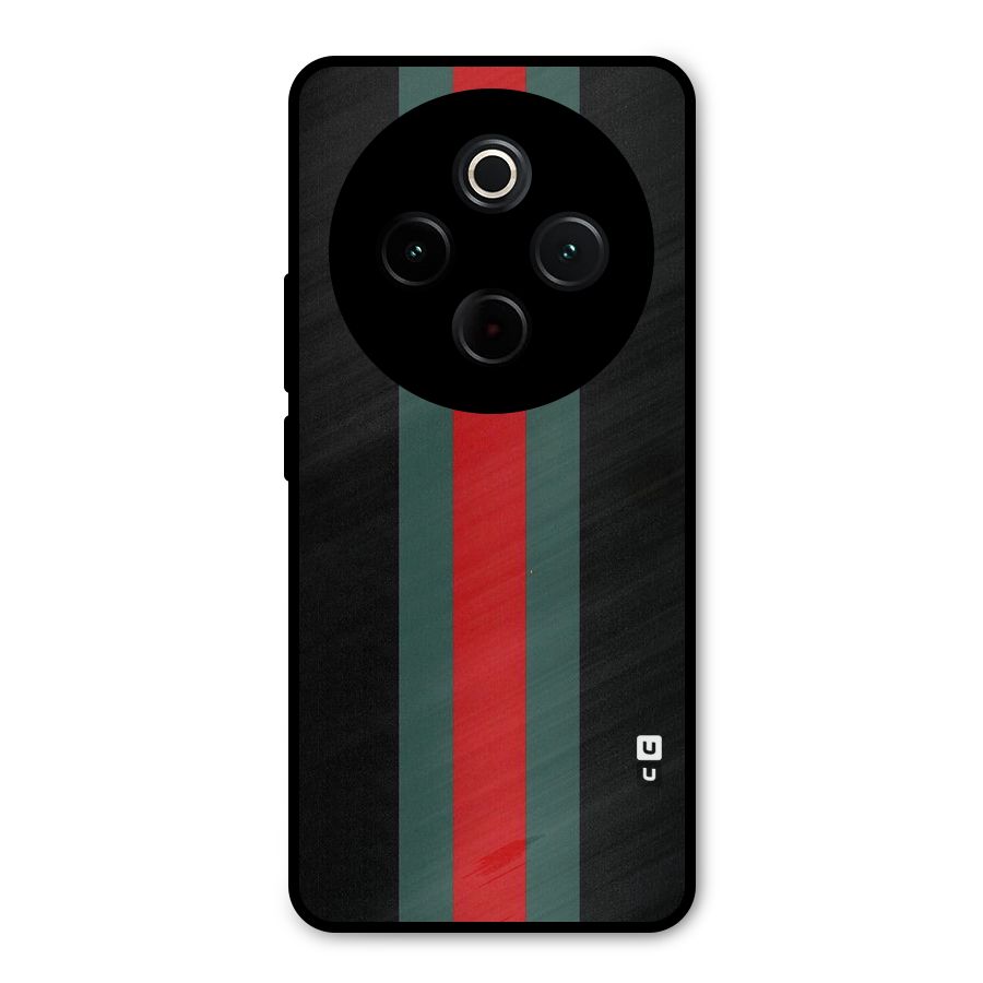 Basic Colored Stripes Metal Back Case for iQOO Z10