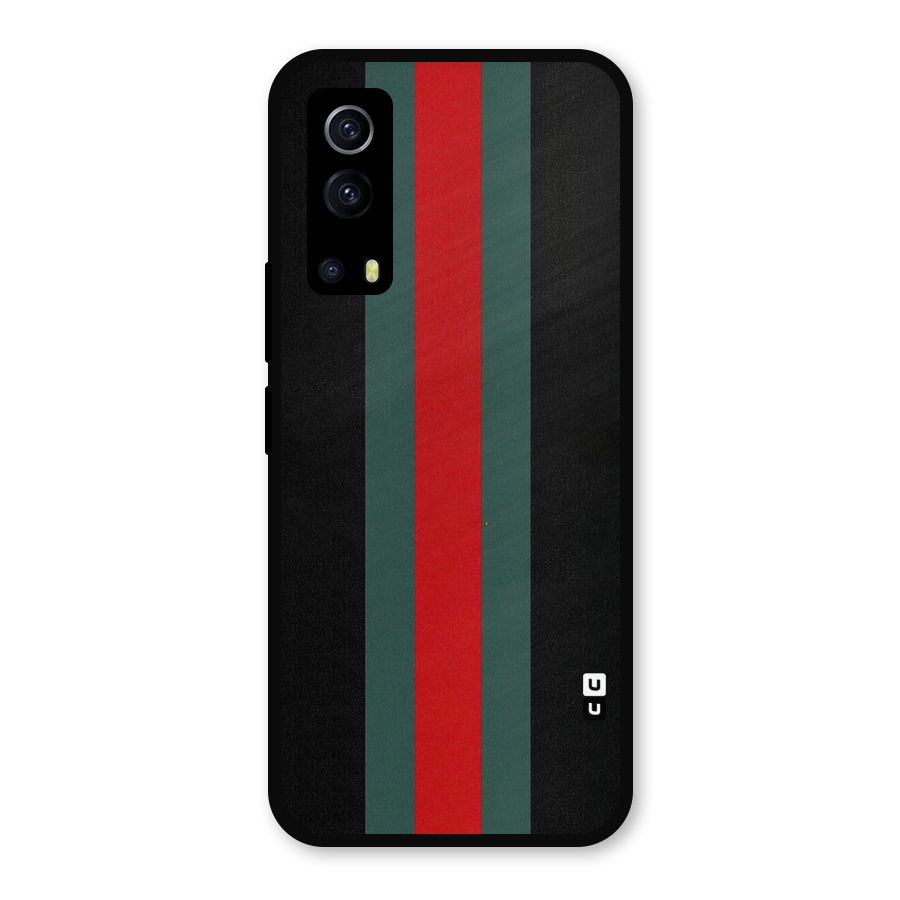 Basic Colored Stripes Metal Back Case for iQOO Z3