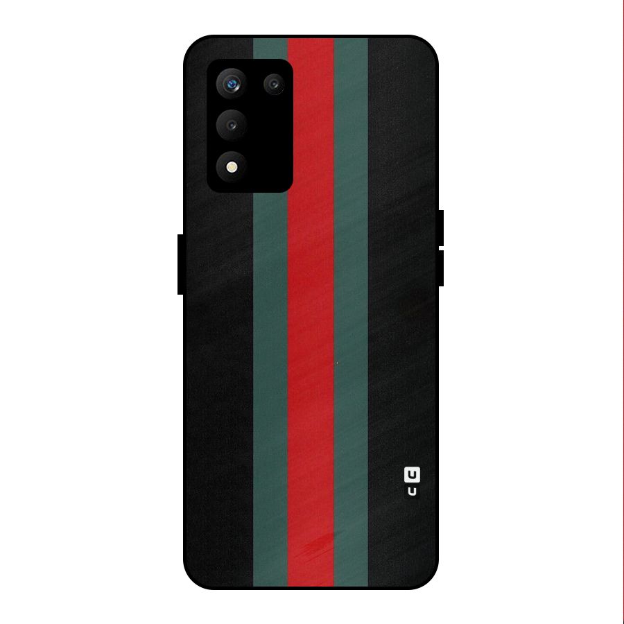 Basic Colored Stripes Metal Back Case for realme 9 5G SE