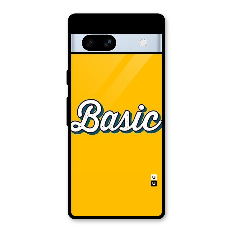 Basic Yellow Glass Back Case for Google Pixel 7a