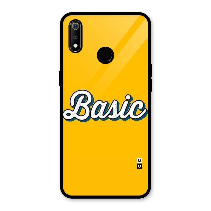 Basic Yellow Glass Back Case for Realme 3i