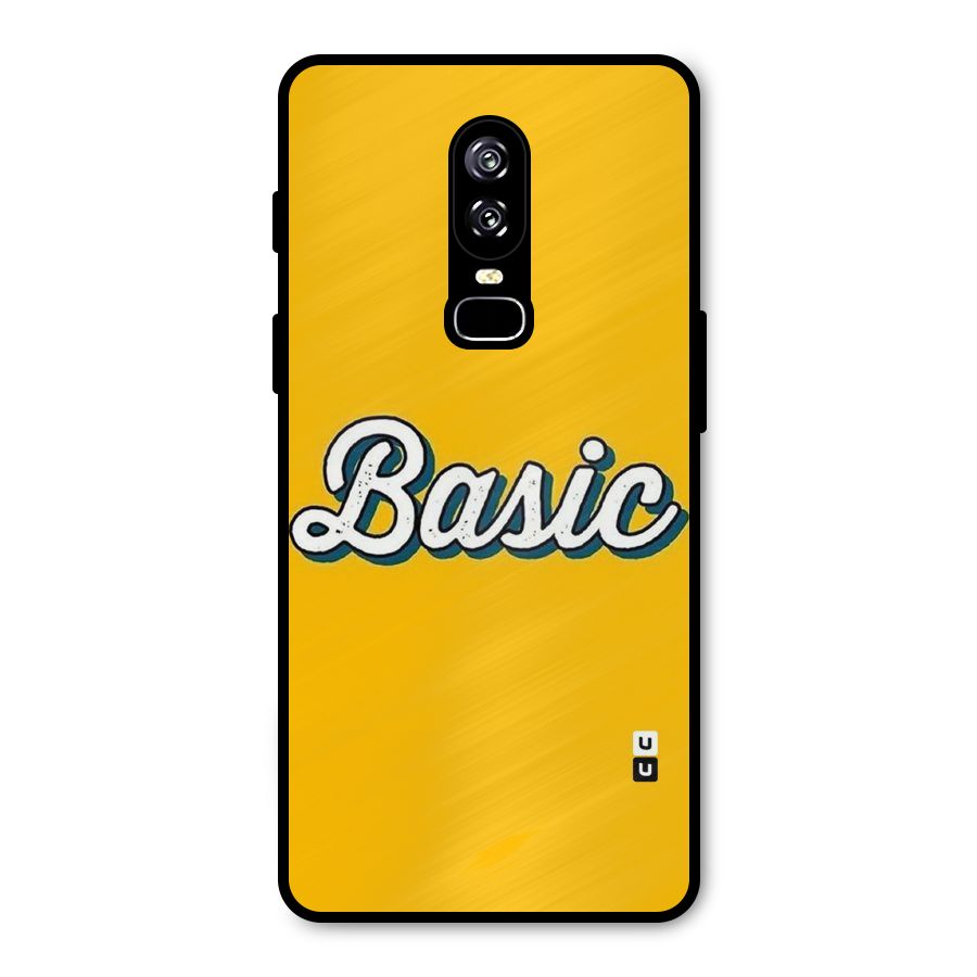 Basic Yellow Metal Back Case for OnePlus 6