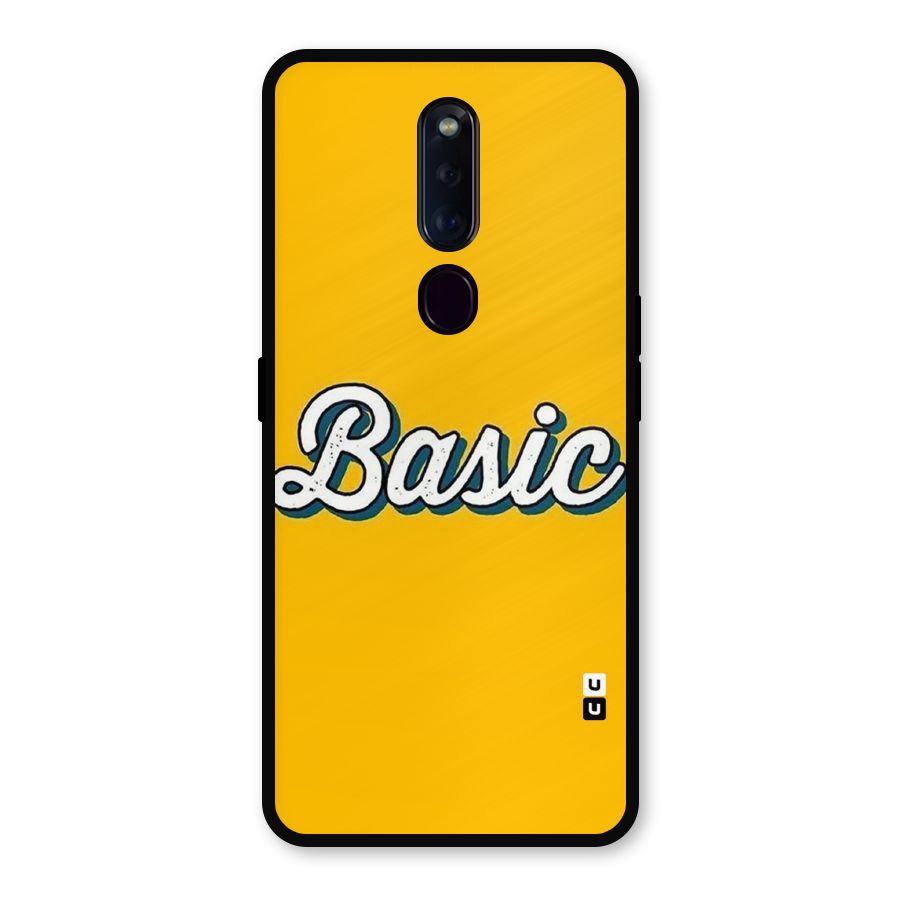 Basic Yellow Metal Back Case for Oppo F11 Pro