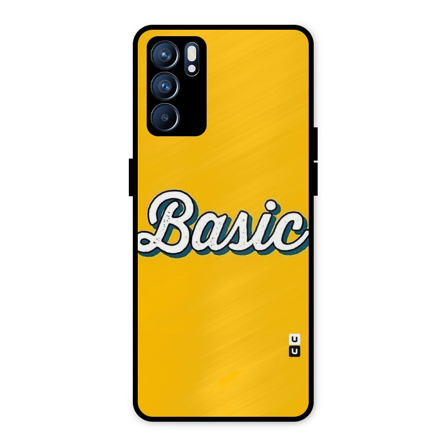 Basic Yellow Metal Back Case for Oppo Reno6 5G