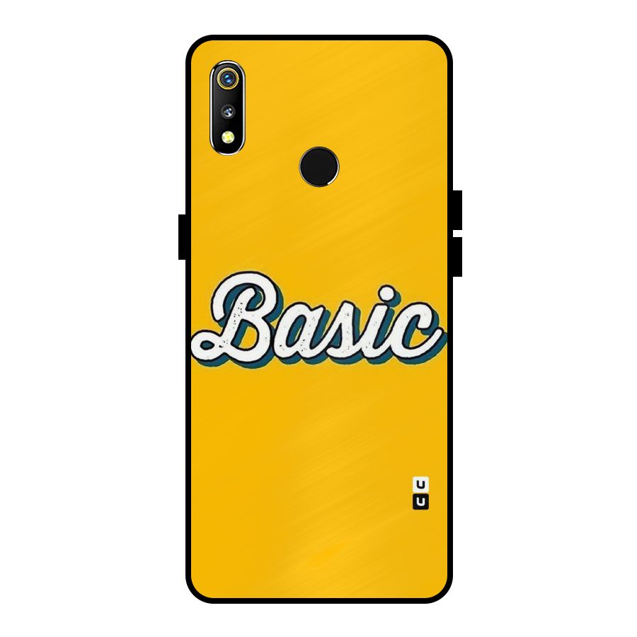 Basic Yellow Metal Back Case for Realme 3