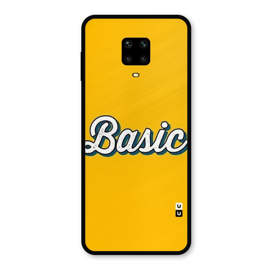 Basic Yellow Metal Back Case for Redmi Note 9 Pro