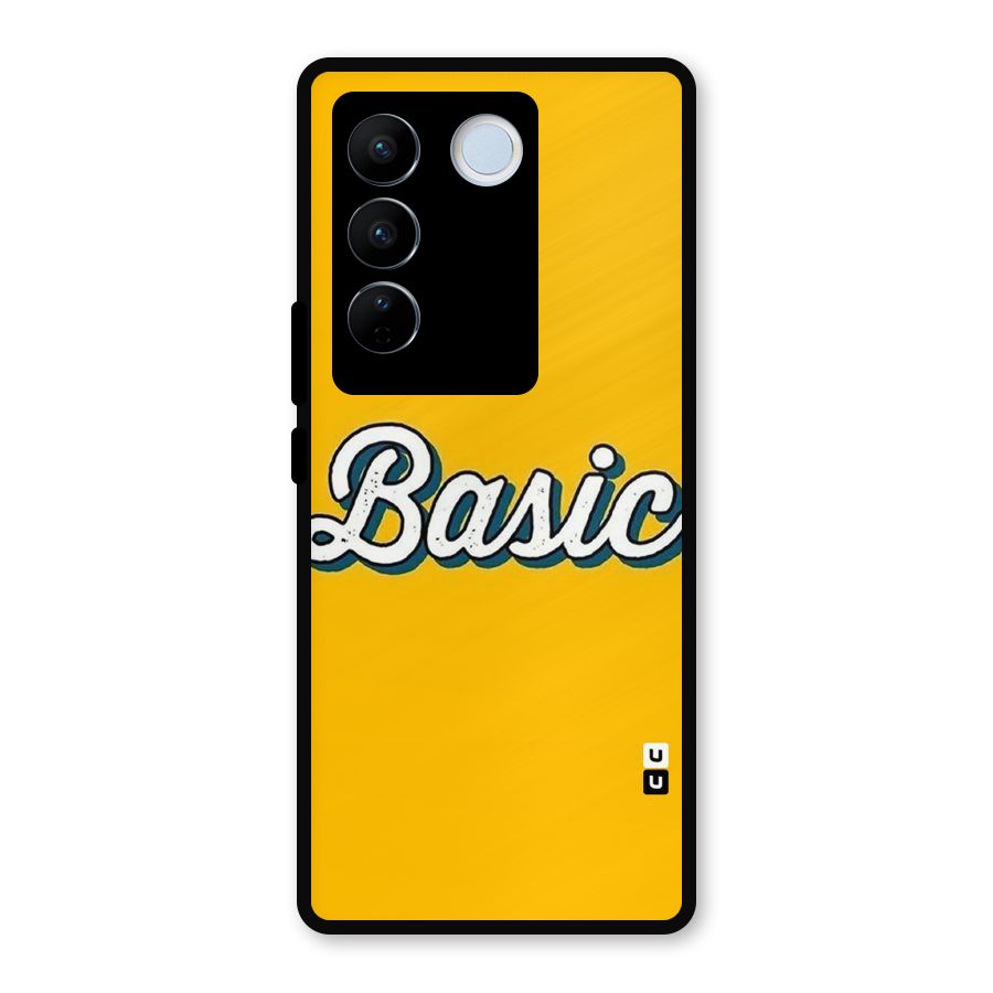 Basic Yellow Metal Back Case for Vivo V27