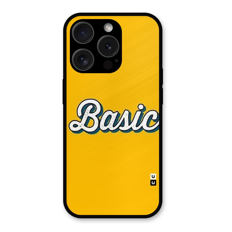 Basic Yellow Metal Back Case for iPhone 15 Pro