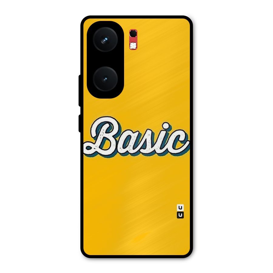 Basic Yellow Metal Back Case for iQOO Neo 9 Pro